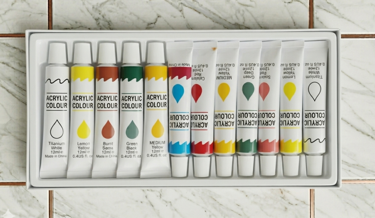 12 pcs 12ml acrylic colour paint