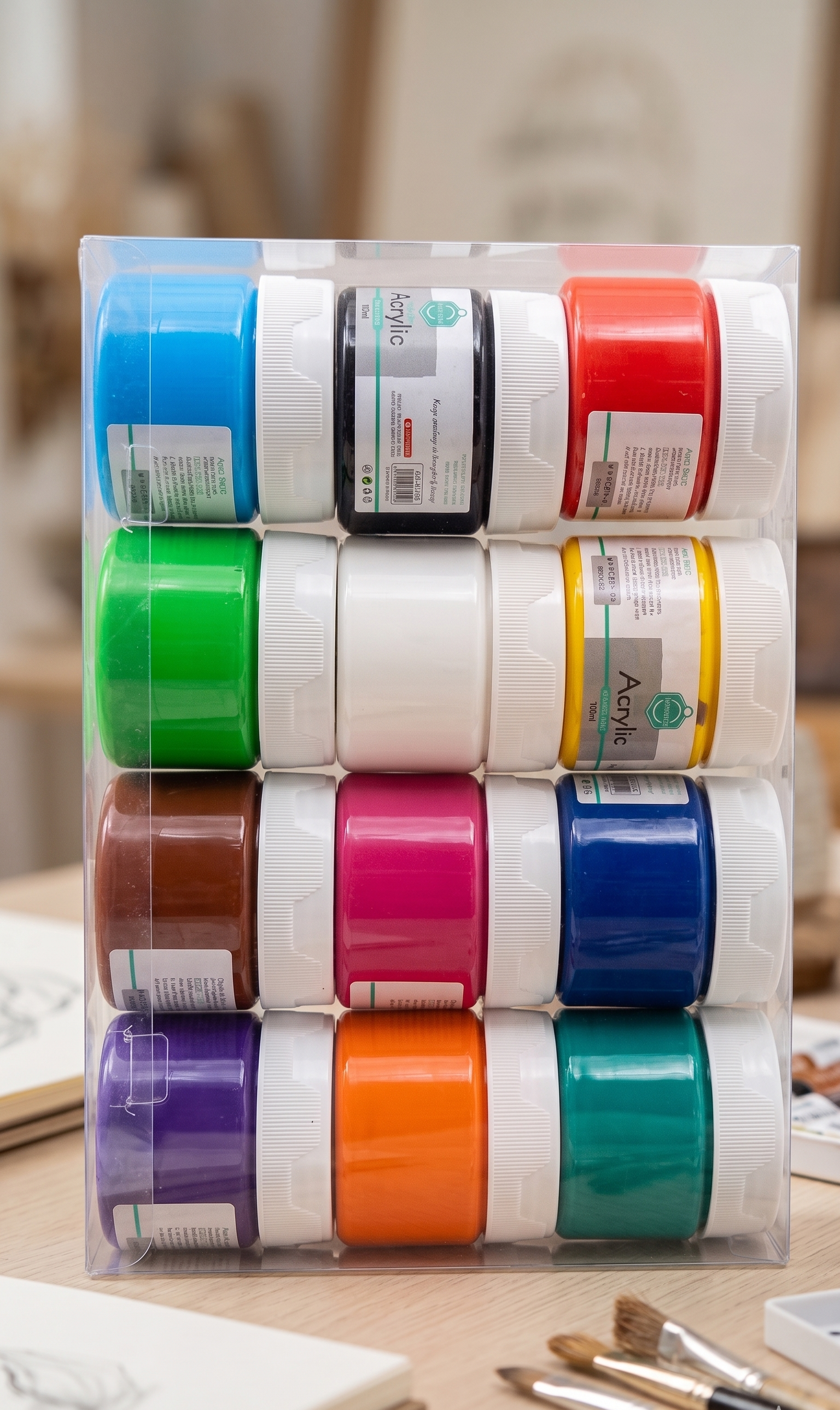 12 set 100ml different coloured acrylic paint