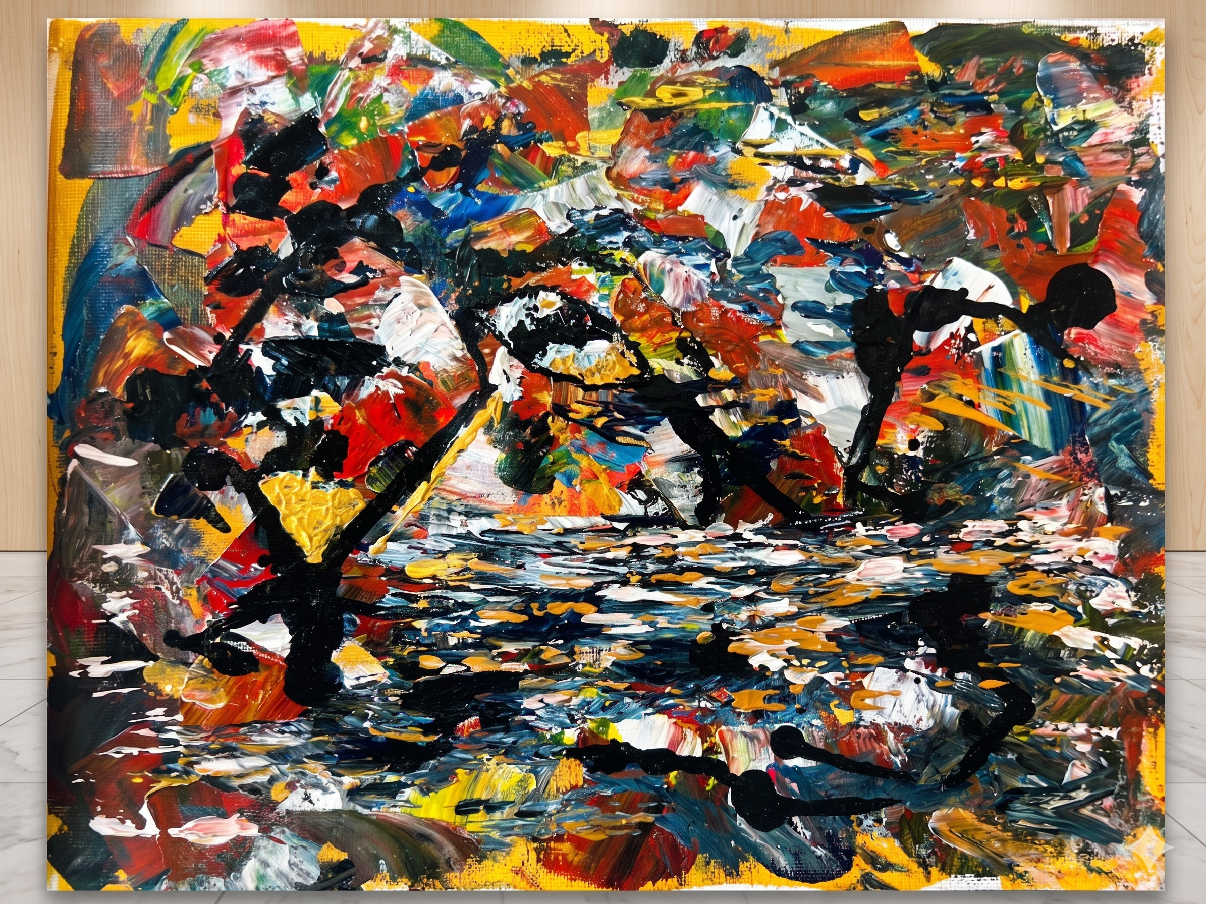 22.9 x 30.5cm acrylic on canvas framed painting