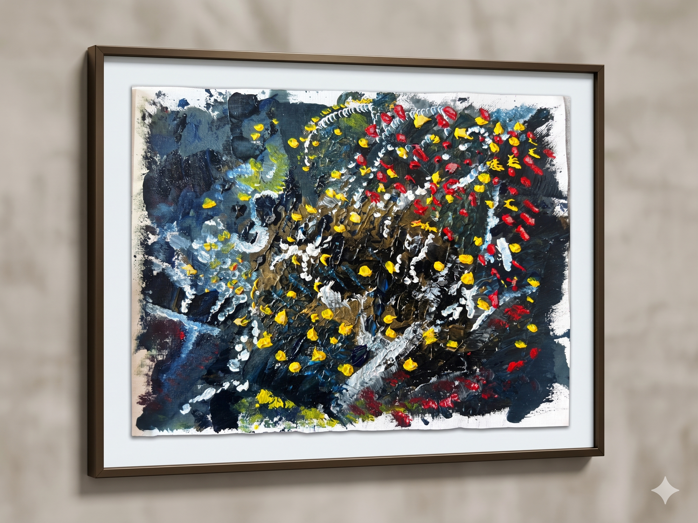 22.9 x 30.5cm acrylic on canvas framed painting