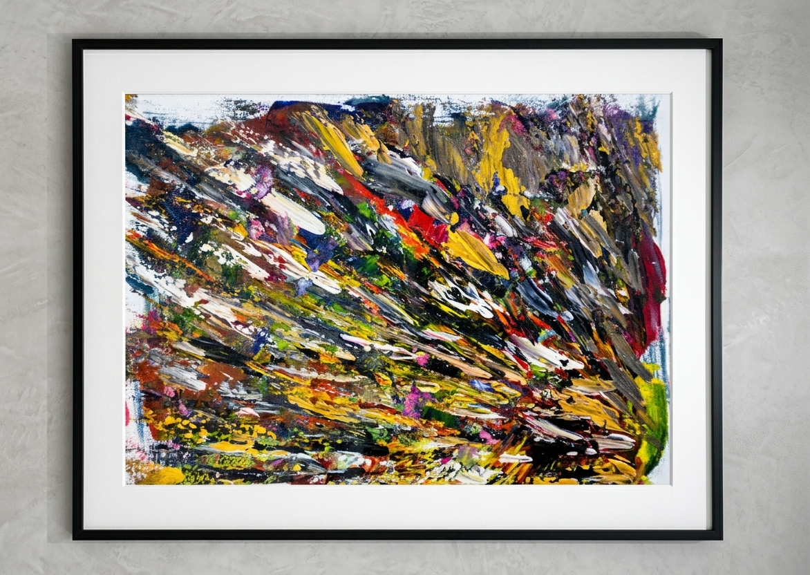 29.7 x 42 cm acrylic on canvas framed painting