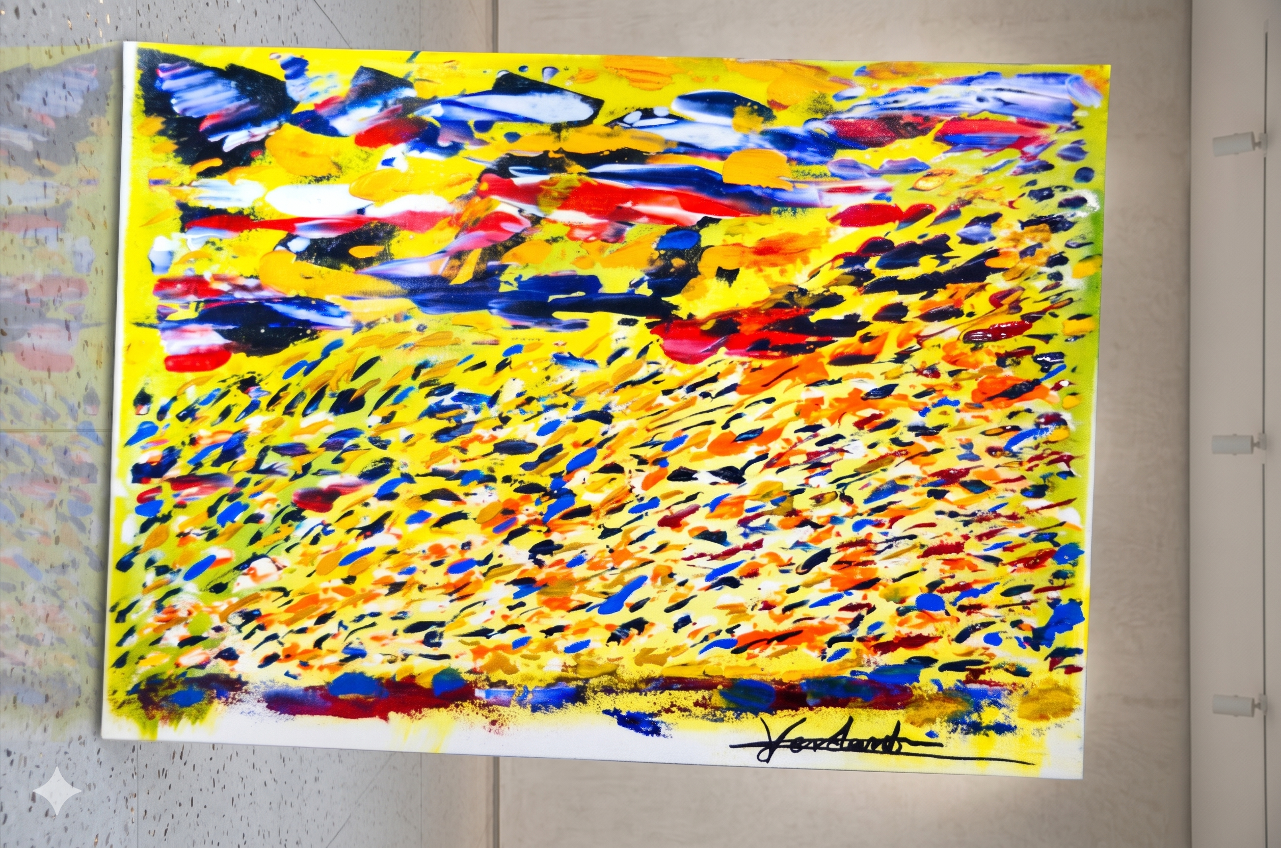 29.7 x 42cm acrylic on canvas framed painting