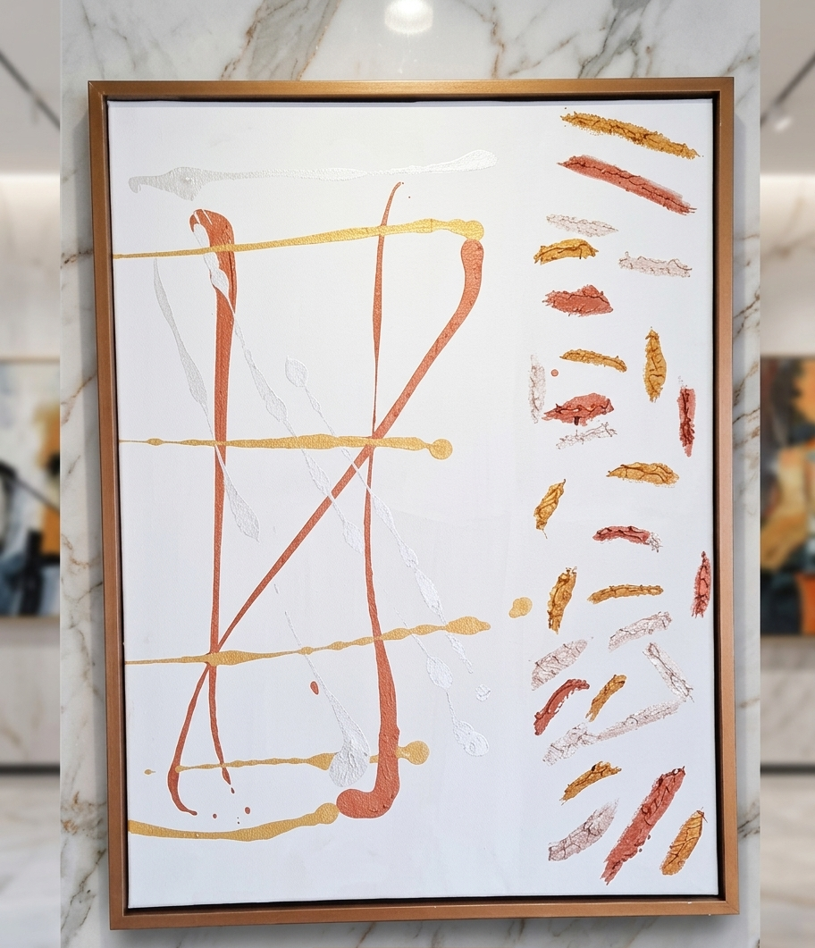 59.69cm x 80.01cm framed canvas stretched painting