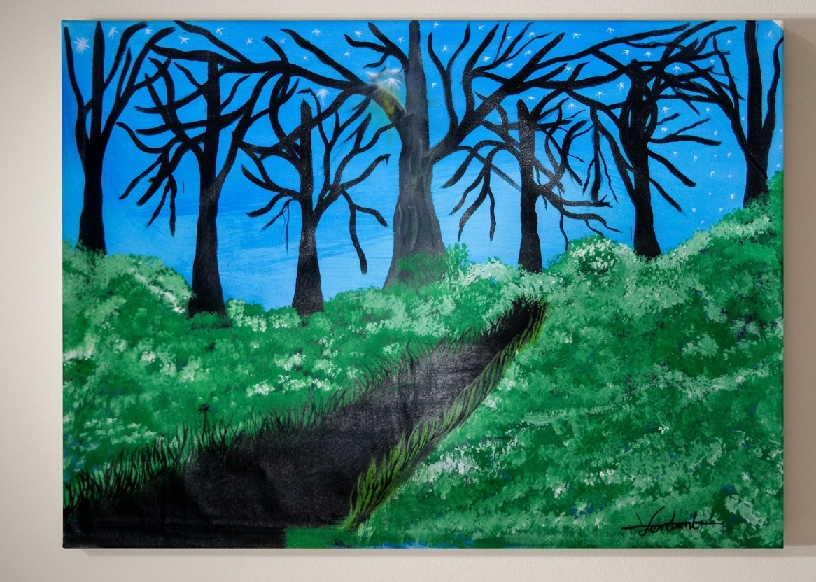 86.5 x 62.8cm acrylic on canvas painting