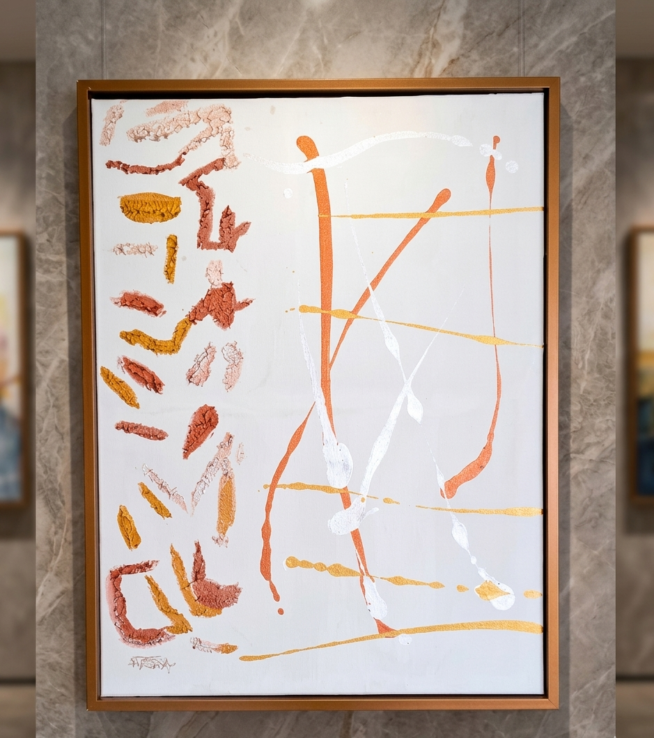 Floaten fibre  Framed 59.69cm x 80.01cm canvas stretched painting