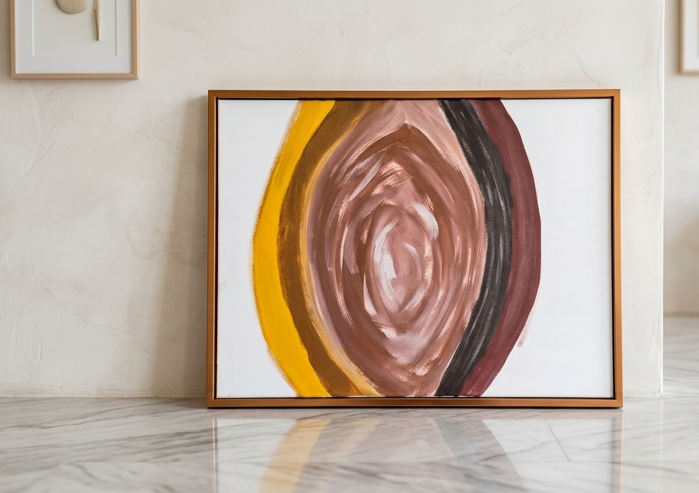 Golden 59.69cm x 80.01cm floaten frame stretched canvas painting