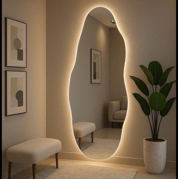3mm 91.44cm x 121.92cm interior decor mirror with glowing lights