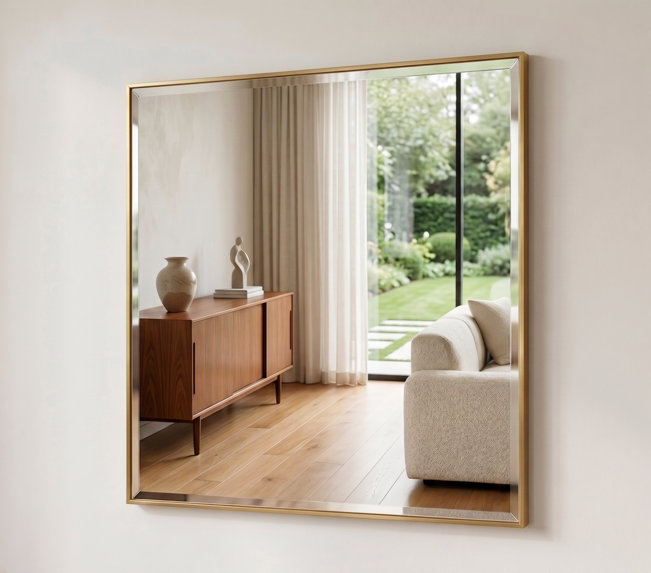 45.72 cm x75.72cm golden framed 3mm interior decor mirror