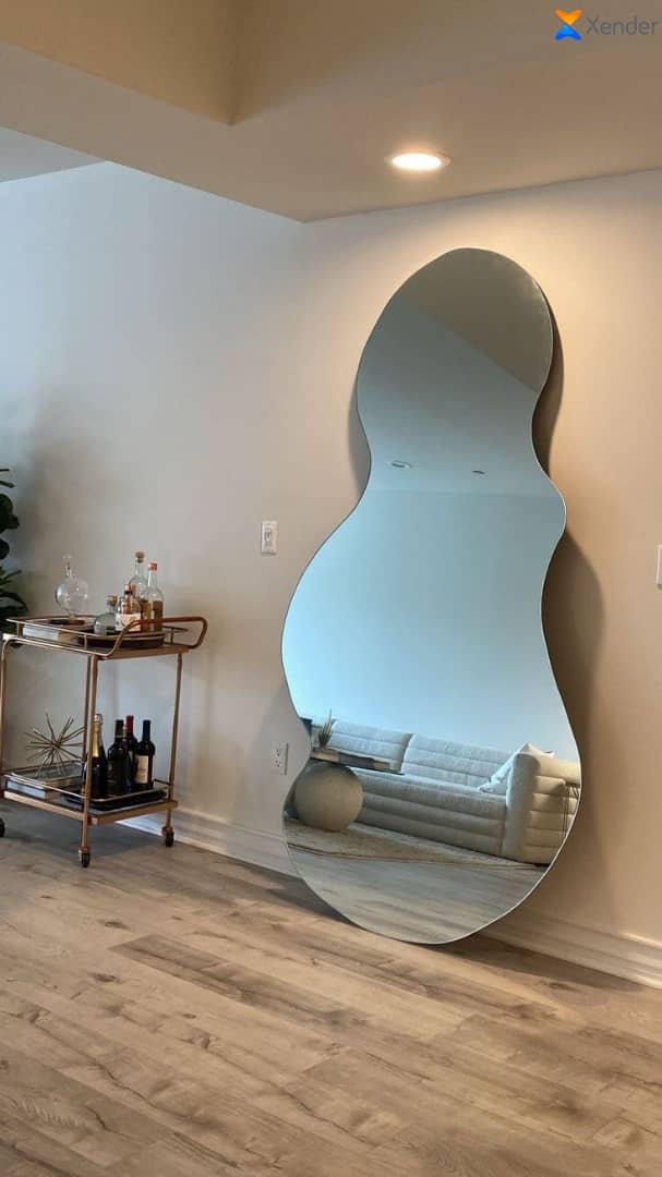 91.44cm x 121.92cm curved interior decor mirror
