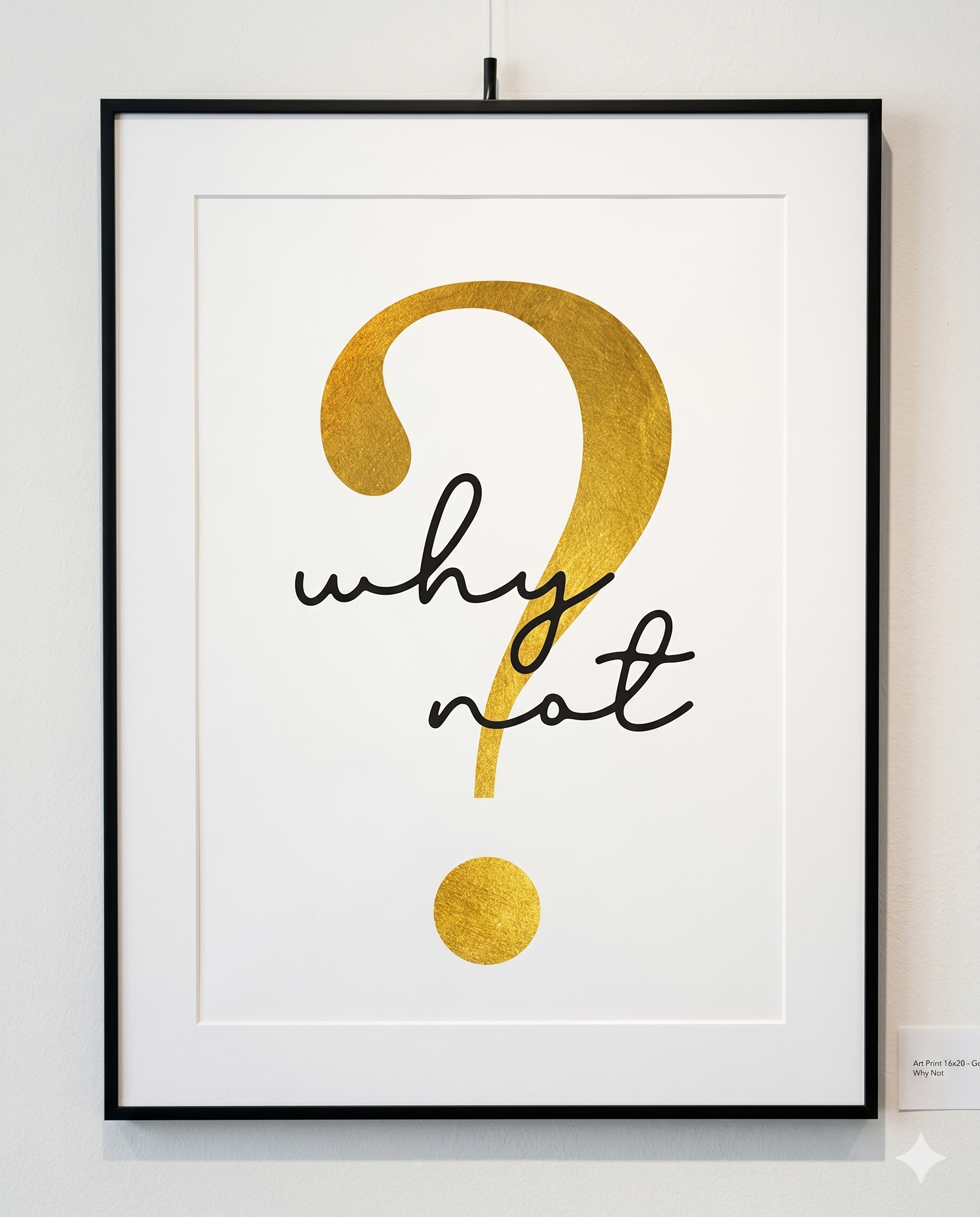 Black thin interior décor framed print with matte and perspex