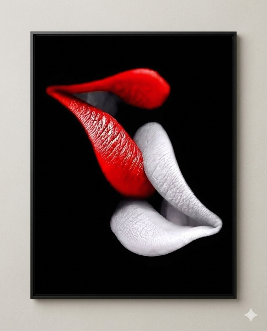 Black thin interior decor framed print and perspex