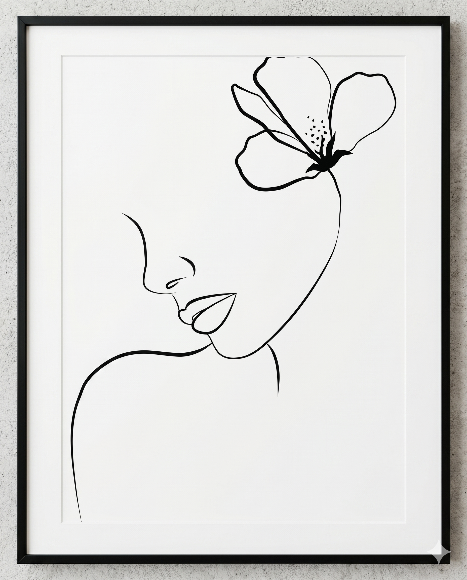 Black thin interior decor framed print and perspex