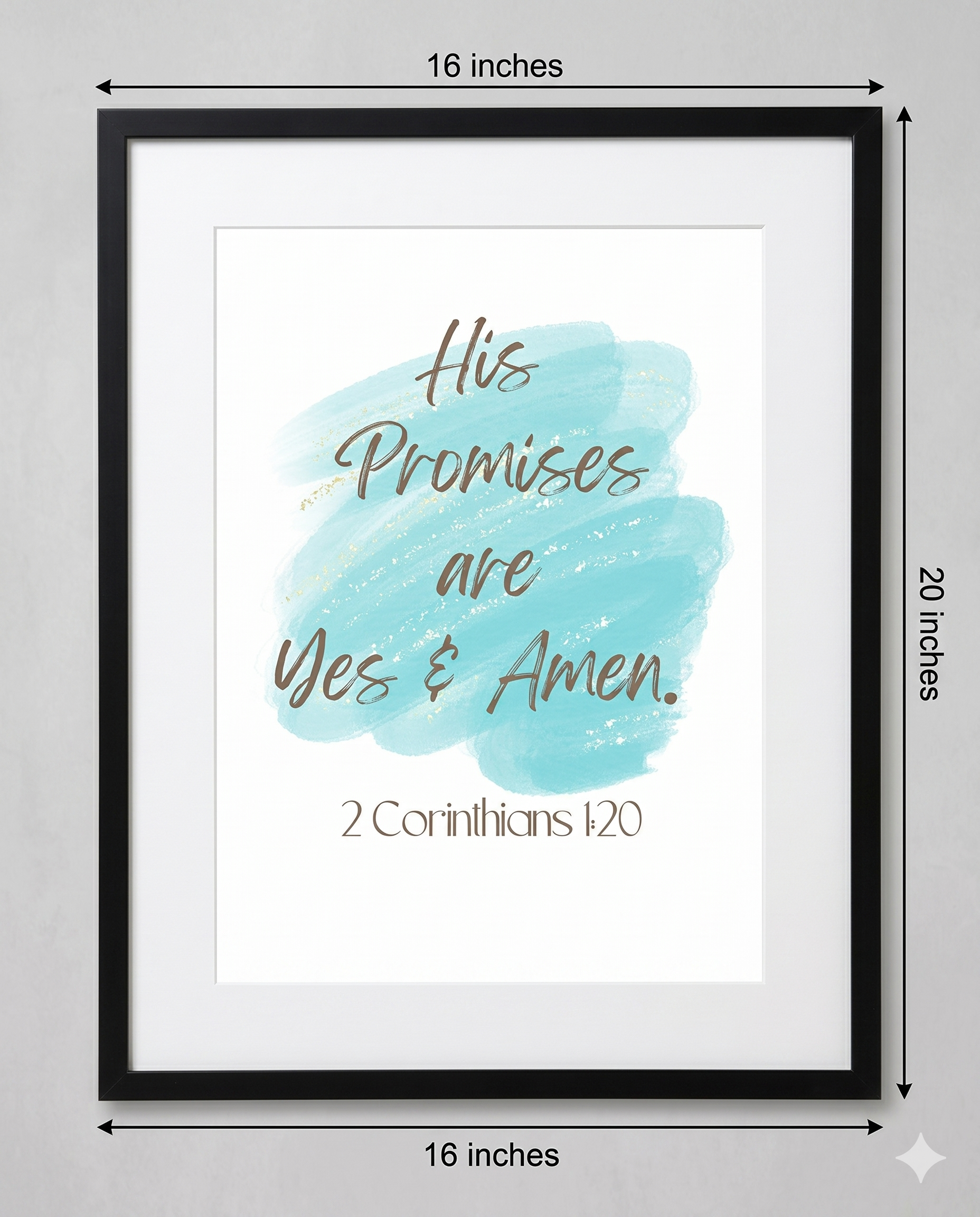 Wooden thin black interior decor frame with matte and perspex