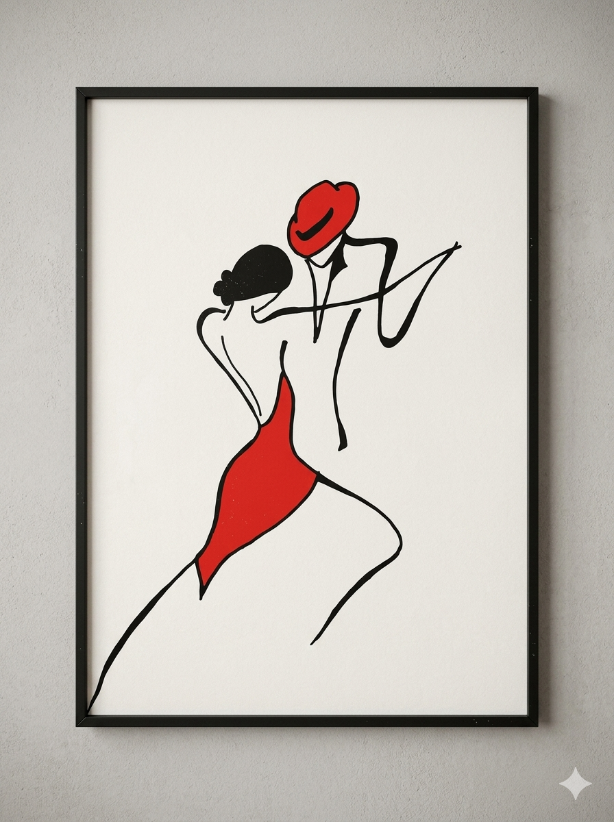 Interior decor framed abstract print with  perspex