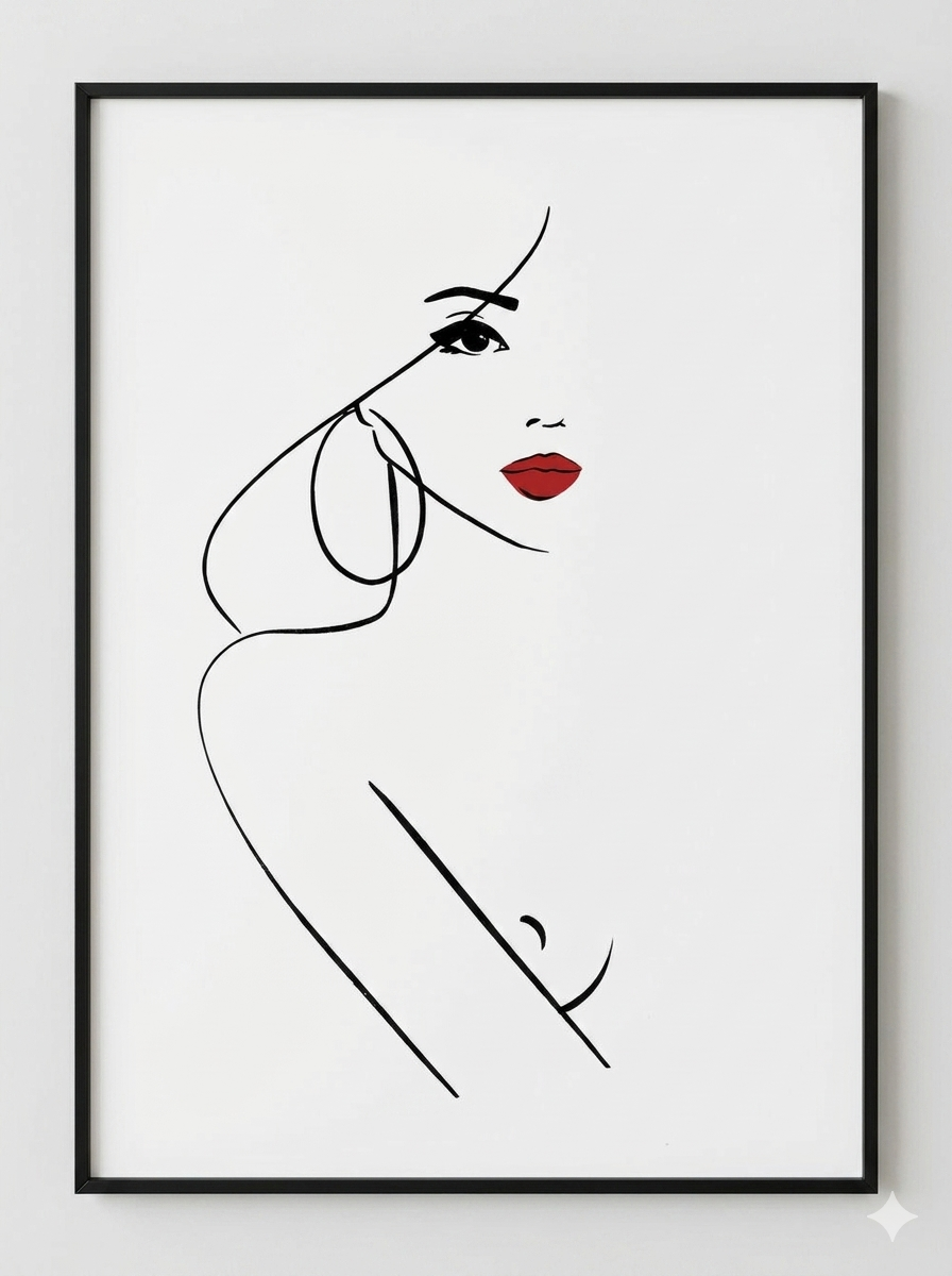 Interior decor framed abstract print  and  perspex