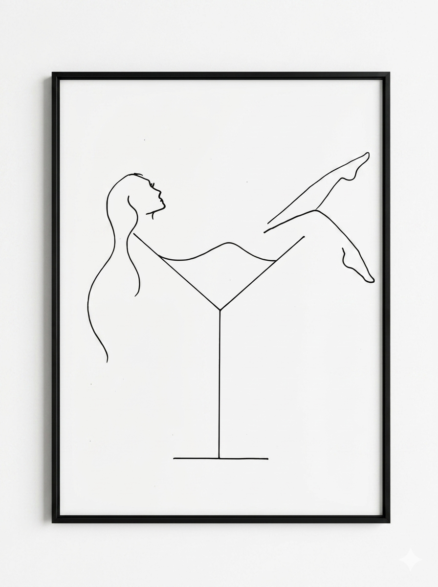 Interior decor framed abstract print and perspex
