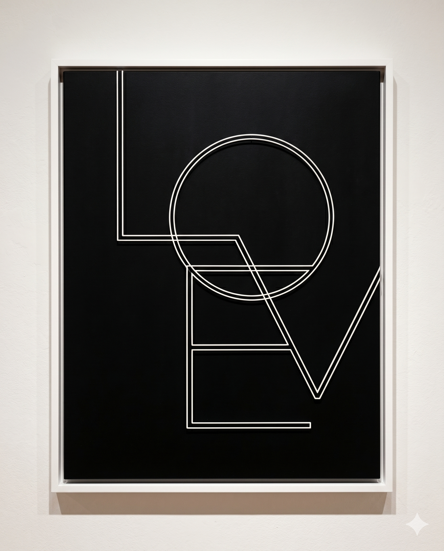 Interior decor framed abstract print and perspex