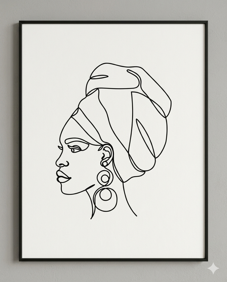 Interior decor framed abstract print and perspex