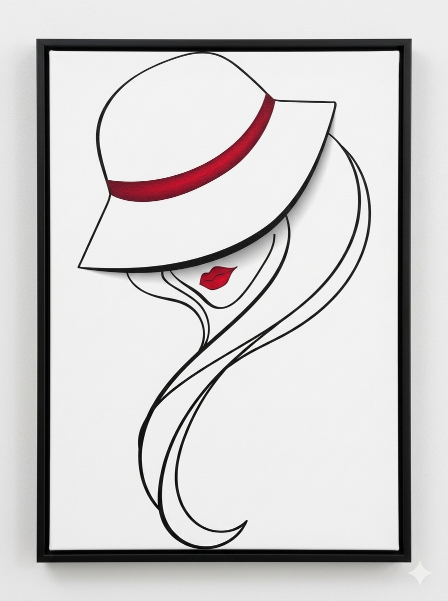 Interior decor framed abstract print with  perspex