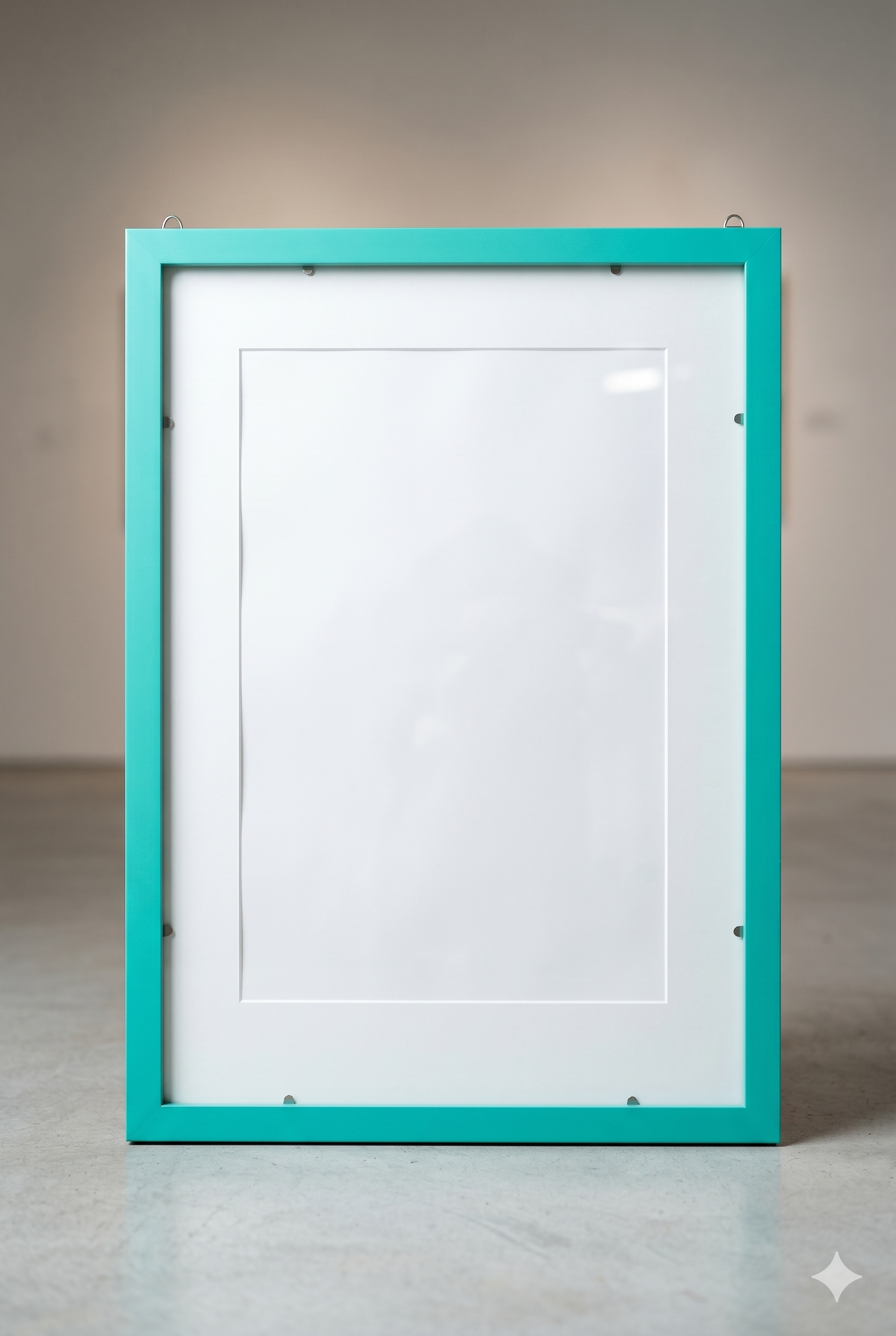 Vibrant Teal / Cyan Wooden Frame