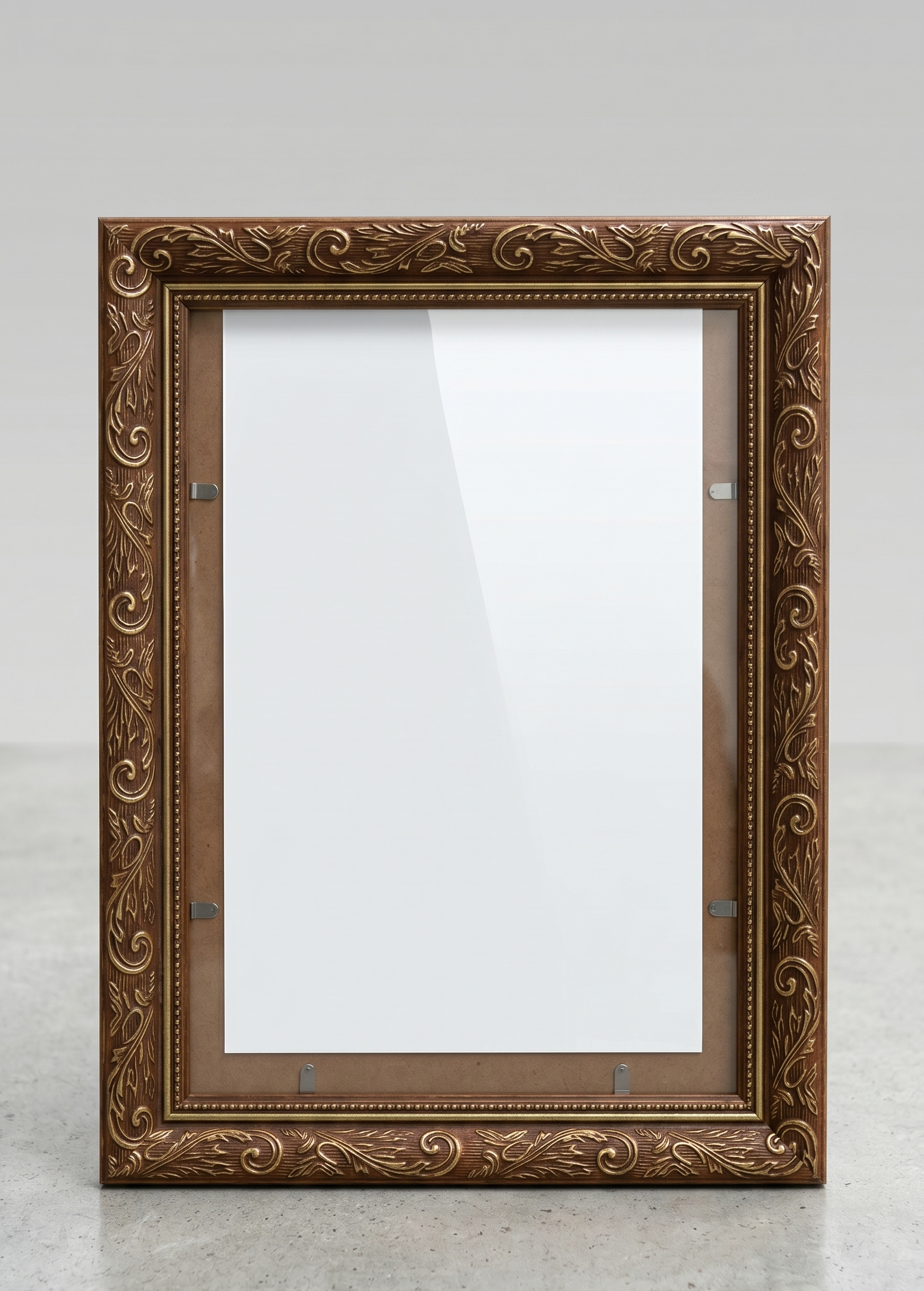 Classic, Ornate Bronze and Gold frame.