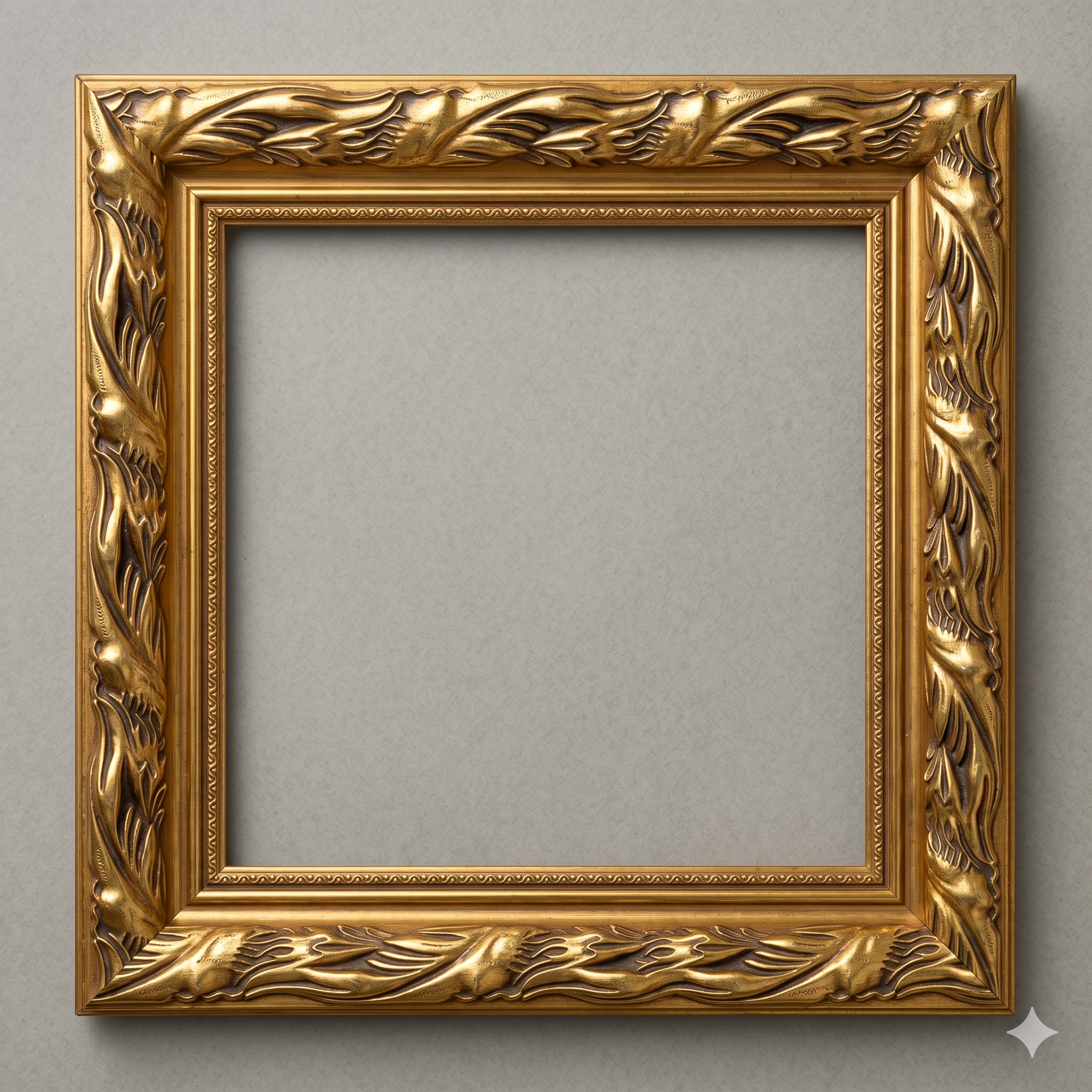 Bright and Antique Gold Wooden Frame
