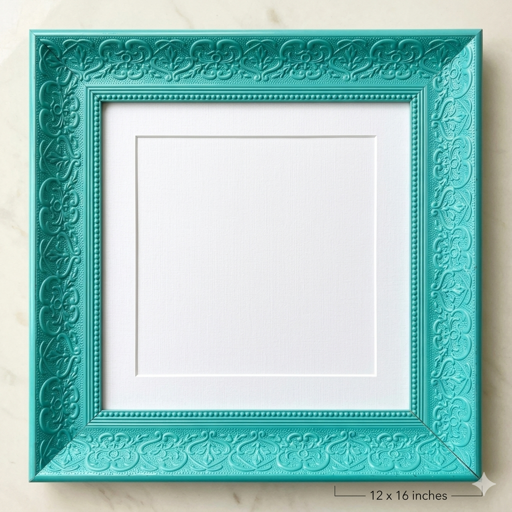 Matte Turquoise/Teal Wooden Frame