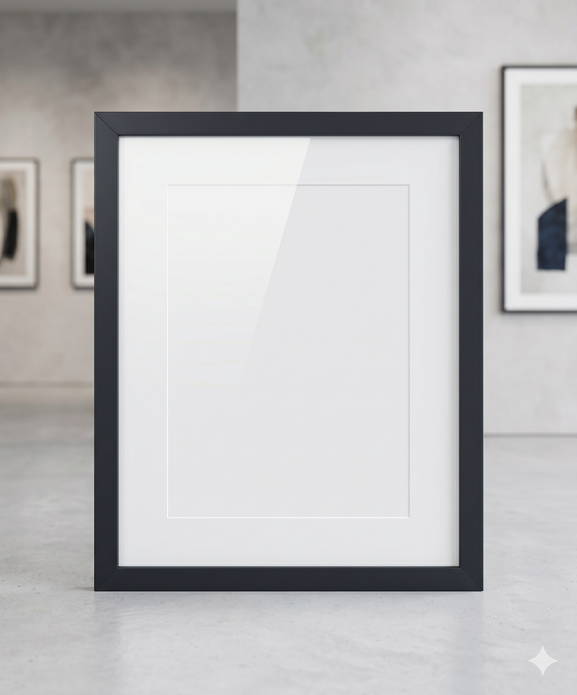 Matte Black/ Dark Charcoal Wooden Frame