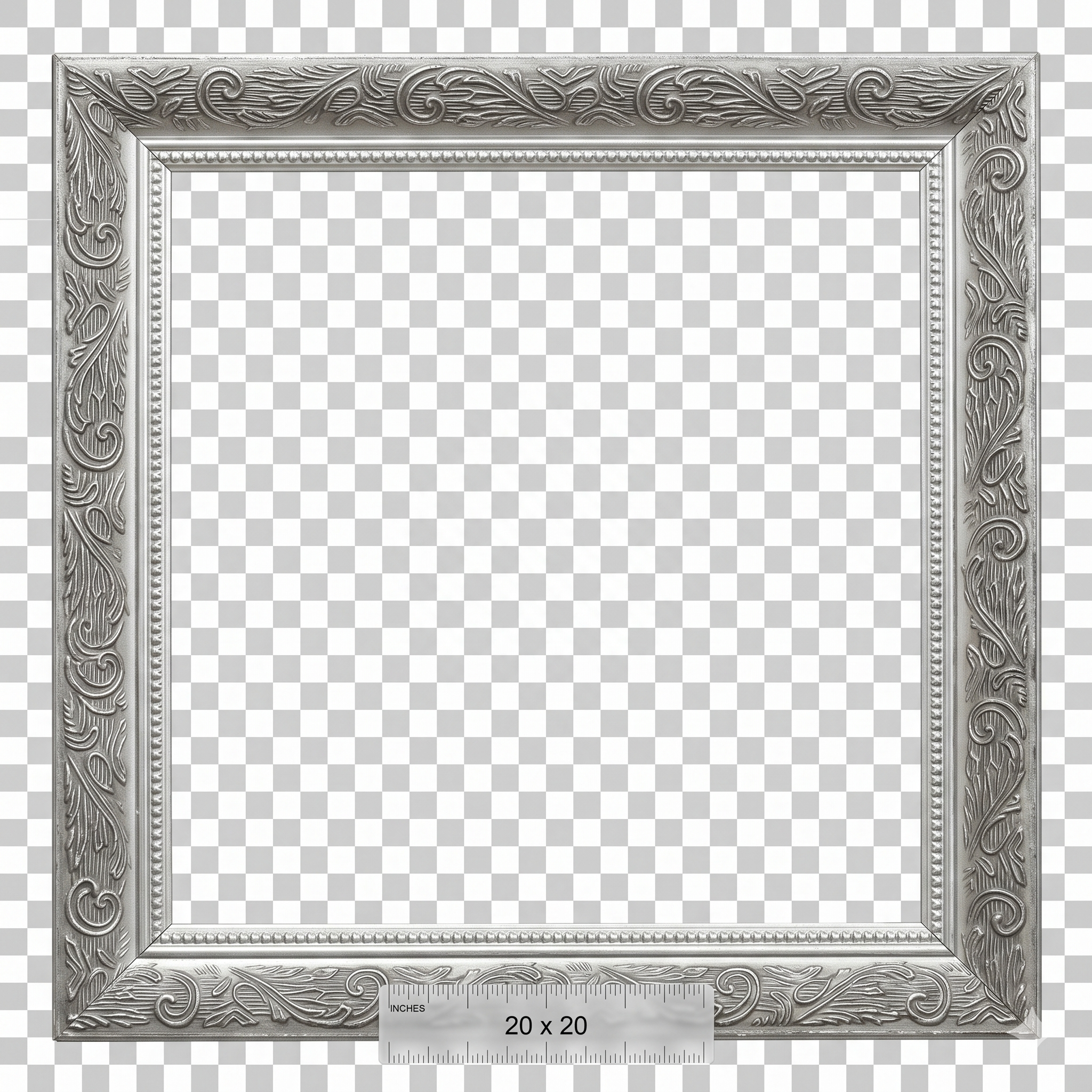 Orrnate Silver Wooden Frame