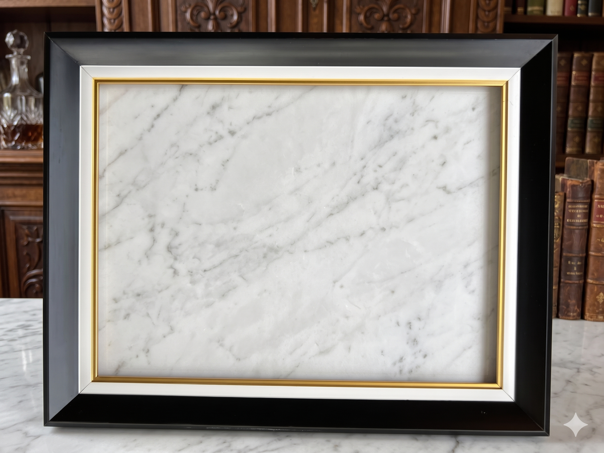 Black, White and Gold Fibre Frame
