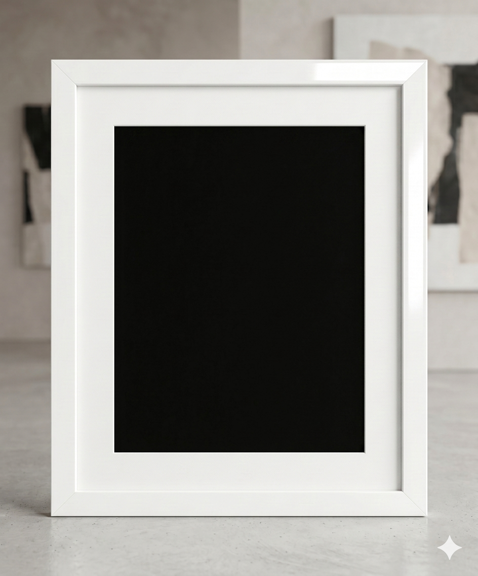 Glossy White Fibre Frame