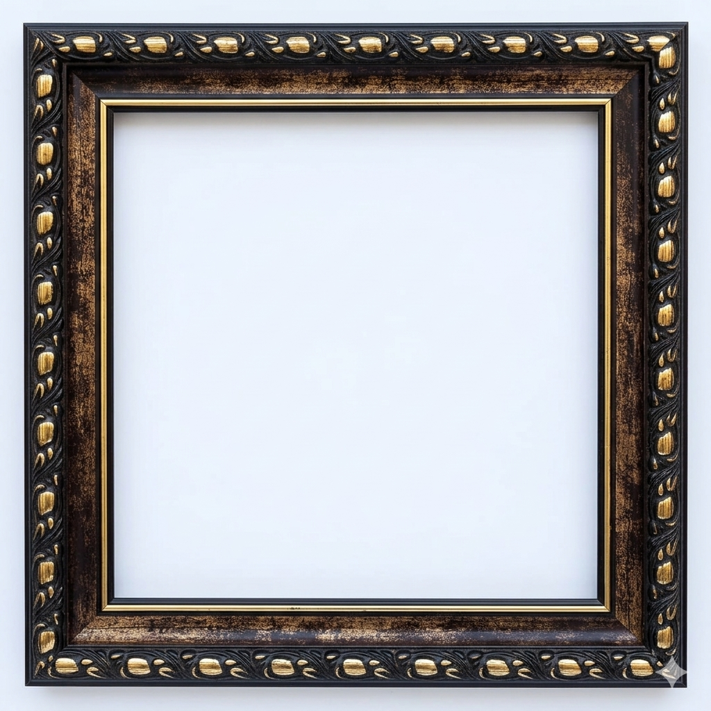 Dark espresso / Antique Gold Wooden Frame