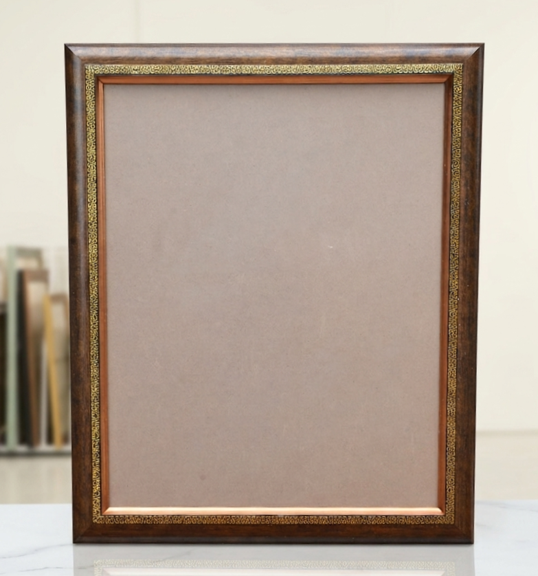 Walnut / Gold Finish Fibre Frame