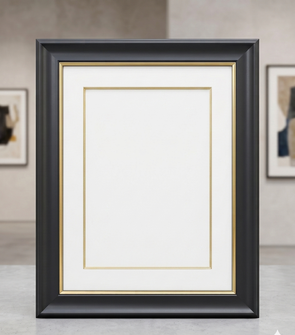 Black / Antique Gold Fibre Frame