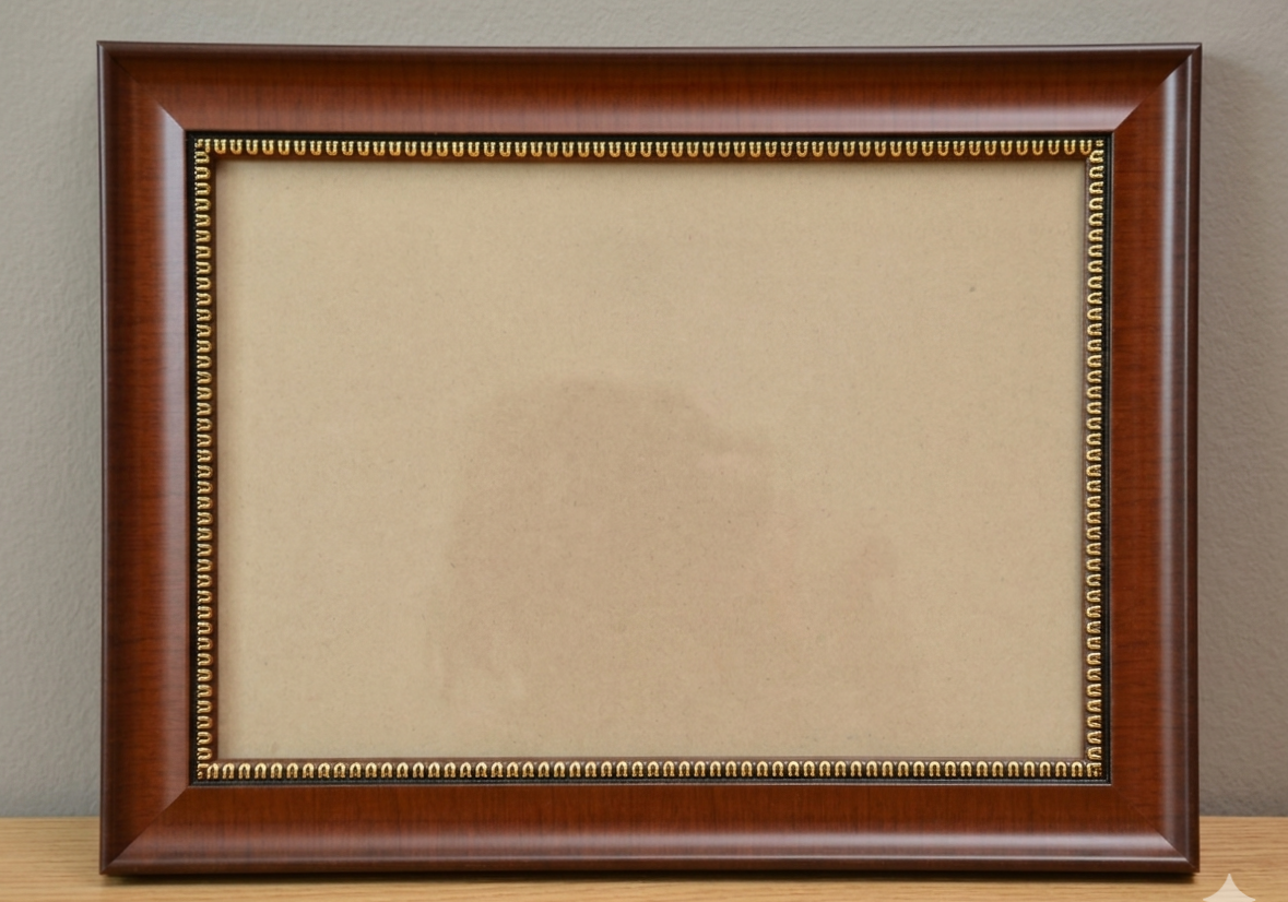 Gold Beaded Medium Dark Fibre Frame