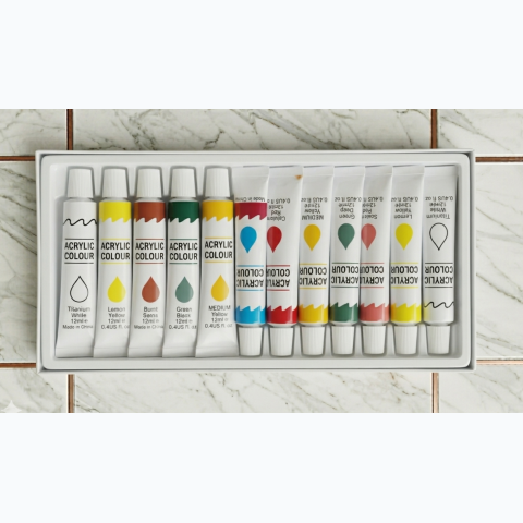 12 pcs 12ml acrylic colour paint