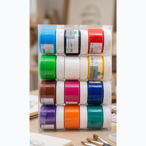 12 set 100ml different coloured acrylic paint