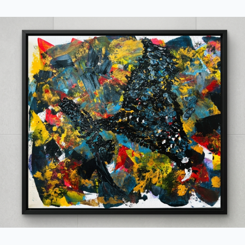22.9 x 30.5cm acrylic on canvas black framed painting