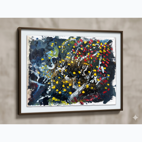 22.9 x 30.5cm acrylic on canvas framed painting