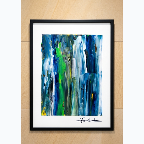 22.9 x 30.5cm acrylic on canvas white framed painting