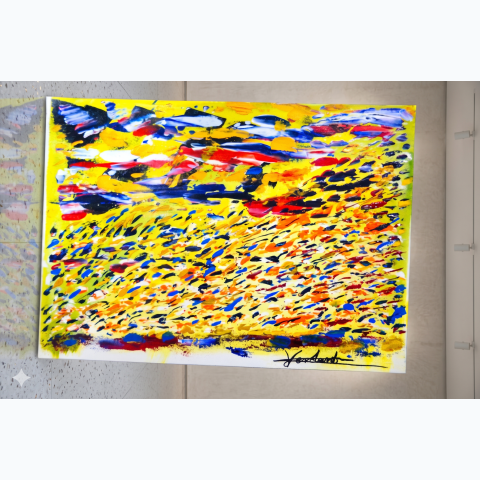 29.7 x 42cm acrylic on canvas framed painting