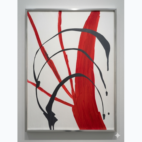 59.69cm x 80.01cm silver fibre frame canvas stretch painting