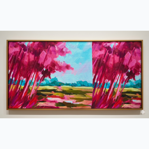 72.39cm x 144.78cm cloth stretched printed interior decor frame