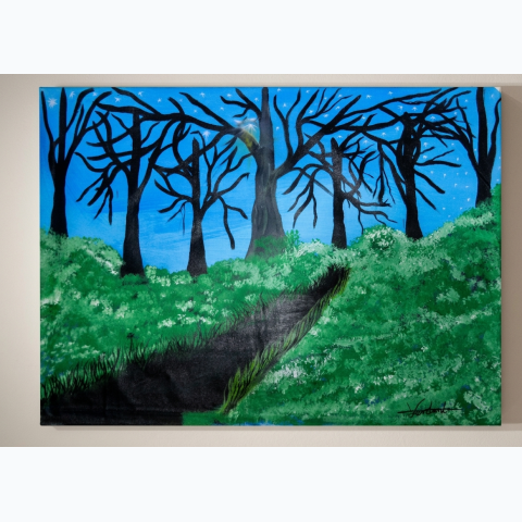 86.5 x 62.8cm acrylic on canvas painting