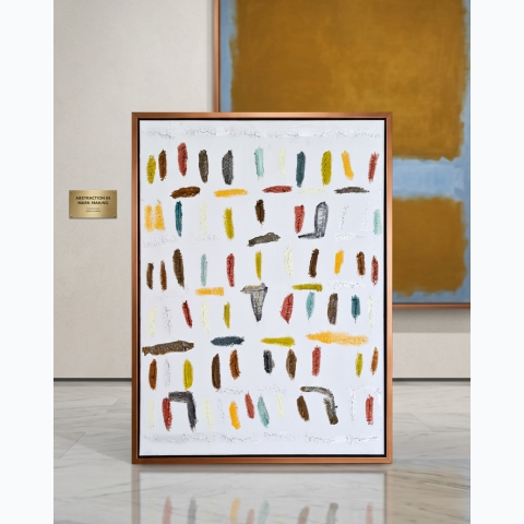 Brown 59.69cm x 80.01cm floaten fibre stretched canvas framed painting