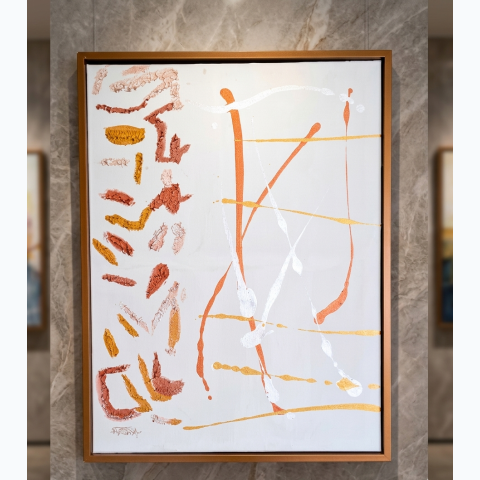Floaten fibre  Framed 59.69cm x 80.01cm canvas stretched painting
