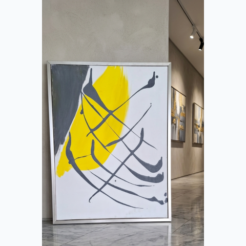 Silver 59.69cm x 80.01cm fibre  floaten frame stretched canvas painting