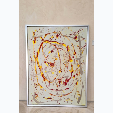 Silver 59.69cm x 80.01cm floaten frame stretched canvas painting