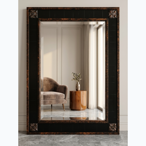 48.26cm  x73.66cm wooden antique mirror