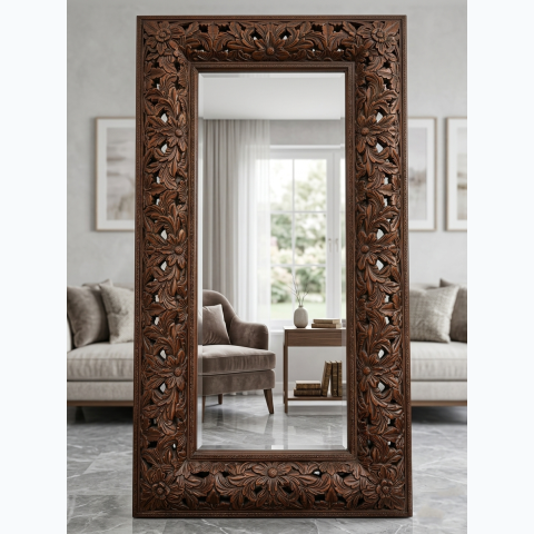 58.42cm x 158.75cm interior decor framed mirror